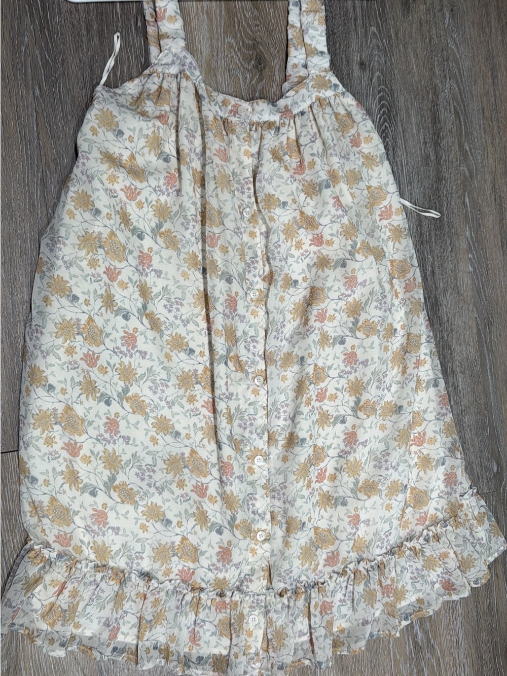 Altar'd State Cream Floral Button-Front A-Line Sundress